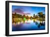 Orlando, Florida, USA Downtown City Skyline on Eola Lake.-SeanPavonePhoto-Framed Photographic Print