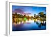 Orlando, Florida, USA Downtown City Skyline on Eola Lake.-SeanPavonePhoto-Framed Photographic Print