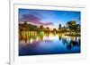 Orlando, Florida, USA Downtown City Skyline on Eola Lake.-SeanPavonePhoto-Framed Photographic Print