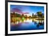 Orlando, Florida, USA Downtown City Skyline on Eola Lake.-SeanPavonePhoto-Framed Photographic Print