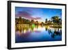 Orlando, Florida, USA Downtown City Skyline on Eola Lake.-SeanPavonePhoto-Framed Photographic Print