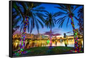 Orlando, Florida, USA Downtown Cityscape from Eola Lake.-SeanPavonePhoto-Framed Photographic Print