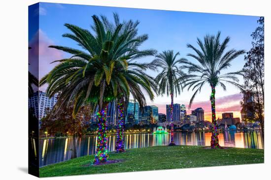 Orlando, Florida, USA Downtown Skyline at Eola Lake.-SeanPavonePhoto-Stretched Canvas