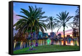 Orlando, Florida, USA Downtown Skyline at Eola Lake.-SeanPavonePhoto-Framed Stretched Canvas