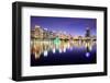 Orlando, Florida, USA Downtown Skyline at Eola Lake.-SeanPavonePhoto-Framed Photographic Print