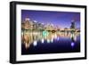 Orlando, Florida, USA Downtown Skyline at Eola Lake.-SeanPavonePhoto-Framed Photographic Print