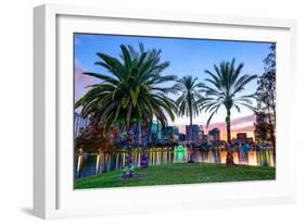 Orlando, Florida, USA Downtown Skyline at Eola Lake.-SeanPavonePhoto-Framed Photographic Print