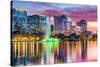 Orlando, Florida, USA Skyline at Dusk on Eola Lake.-SeanPavonePhoto-Stretched Canvas