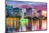 Orlando, Florida, USA Skyline at Dusk on Eola Lake.-SeanPavonePhoto-Mounted Photographic Print