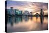 Orlando, Florida, USA Skyline at Eola Lake.-SeanPavonePhoto-Stretched Canvas