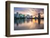 Orlando, Florida, USA Skyline at Eola Lake.-SeanPavonePhoto-Framed Photographic Print