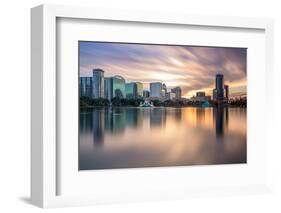 Orlando, Florida, USA Skyline at Eola Lake.-SeanPavonePhoto-Framed Photographic Print