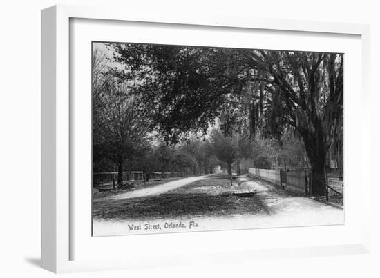 Orlando, Florida - View Down West Street-Lantern Press-Framed Art Print