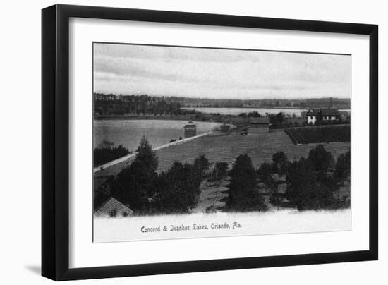 Orlando, Florida - View of Concord and Ivanhoe Lakes-Lantern Press-Framed Art Print