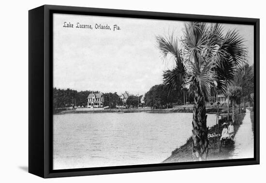 Orlando, Florida - View of Lake Lucerne from Shore-Lantern Press-Framed Stretched Canvas