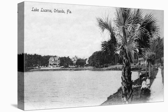 Orlando, Florida - View of Lake Lucerne from Shore-Lantern Press-Stretched Canvas