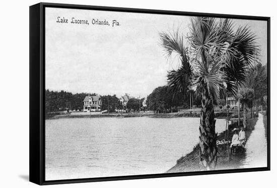 Orlando, Florida - View of Lake Lucerne from Shore-Lantern Press-Framed Stretched Canvas