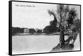 Orlando, Florida - View of Lake Lucerne from Shore-Lantern Press-Framed Stretched Canvas