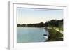 Orlando, Florida - View on Lake Lucerne-Lantern Press-Framed Art Print