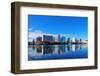 Orlando Lake Eola in the Morning with Urban Skyscrapers and Clear Blue Sky.-Songquan Deng-Framed Photographic Print