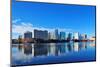 Orlando Lake Eola in the Morning with Urban Skyscrapers and Clear Blue Sky.-Songquan Deng-Mounted Photographic Print