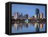 Orlando Skyline Across Lake Eola, Florida, USA-Walter Bibikow-Framed Stretched Canvas