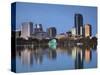 Orlando Skyline Across Lake Eola, Florida, USA-Walter Bibikow-Stretched Canvas