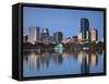 Orlando Skyline Across Lake Eola, Florida, USA-Walter Bibikow-Framed Stretched Canvas