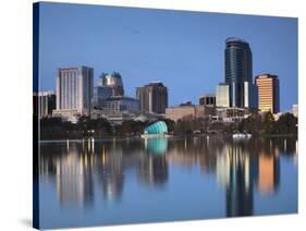 Orlando Skyline Across Lake Eola, Florida, USA-Walter Bibikow-Stretched Canvas