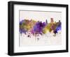 Orlando Skyline in Watercolor Background-paulrommer-Framed Art Print