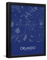 Orlando, United States of America Blue Map-null-Framed Poster