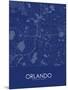 Orlando, United States of America Blue Map-null-Mounted Poster