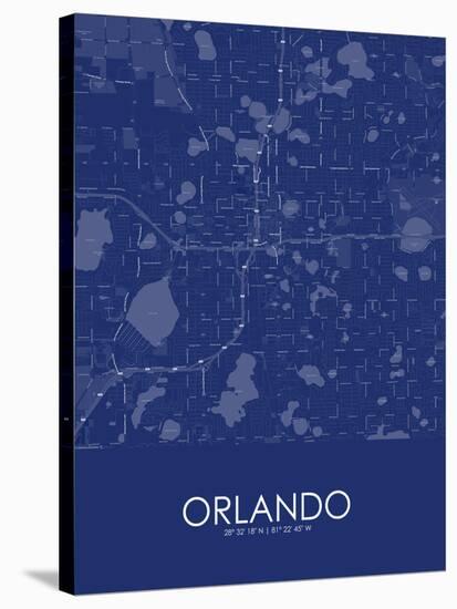 Orlando, United States of America Blue Map-null-Stretched Canvas