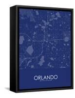 Orlando, United States of America Blue Map-null-Framed Stretched Canvas