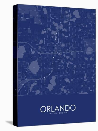 Orlando, United States of America Blue Map-null-Stretched Canvas