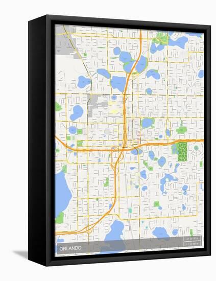 Orlando, United States of America Map-null-Framed Stretched Canvas