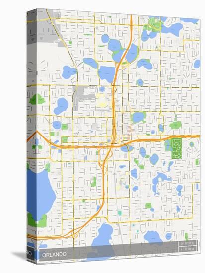Orlando, United States of America Map-null-Stretched Canvas