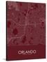 Orlando, United States of America Red Map-null-Stretched Canvas