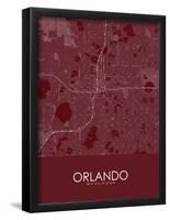 Orlando, United States of America Red Map-null-Framed Poster