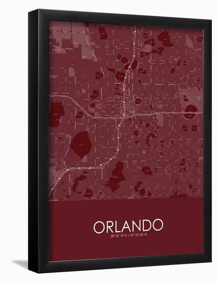 Orlando, United States of America Red Map-null-Framed Poster