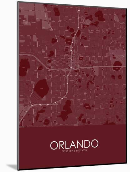 Orlando, United States of America Red Map-null-Mounted Poster