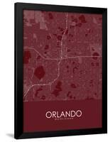 Orlando, United States of America Red Map-null-Framed Poster