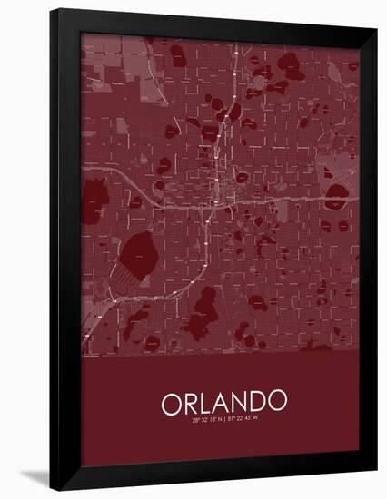 Orlando, United States of America Red Map-null-Framed Poster