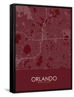 Orlando, United States of America Red Map-null-Framed Stretched Canvas