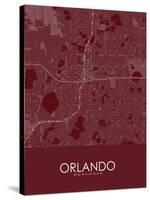 Orlando, United States of America Red Map-null-Stretched Canvas