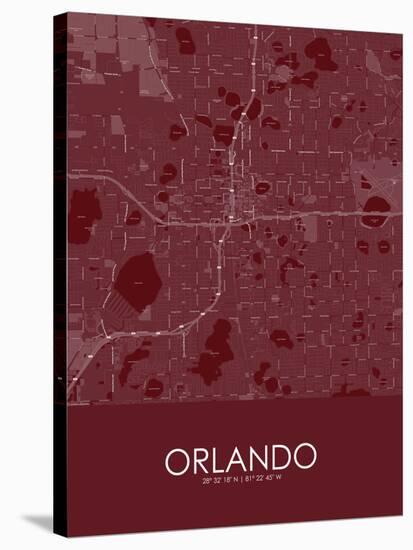 Orlando, United States of America Red Map-null-Stretched Canvas