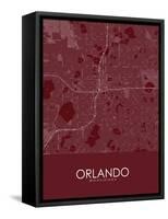 Orlando, United States of America Red Map-null-Framed Stretched Canvas