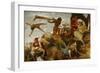 Orlandos Battle against the highwaymen.-Arnold Böcklin-Framed Giclee Print