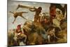 Orlandos Battle against the highwaymen.-Arnold Böcklin-Mounted Giclee Print