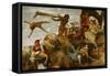 Orlandos Battle against the highwaymen.-Arnold Böcklin-Framed Stretched Canvas